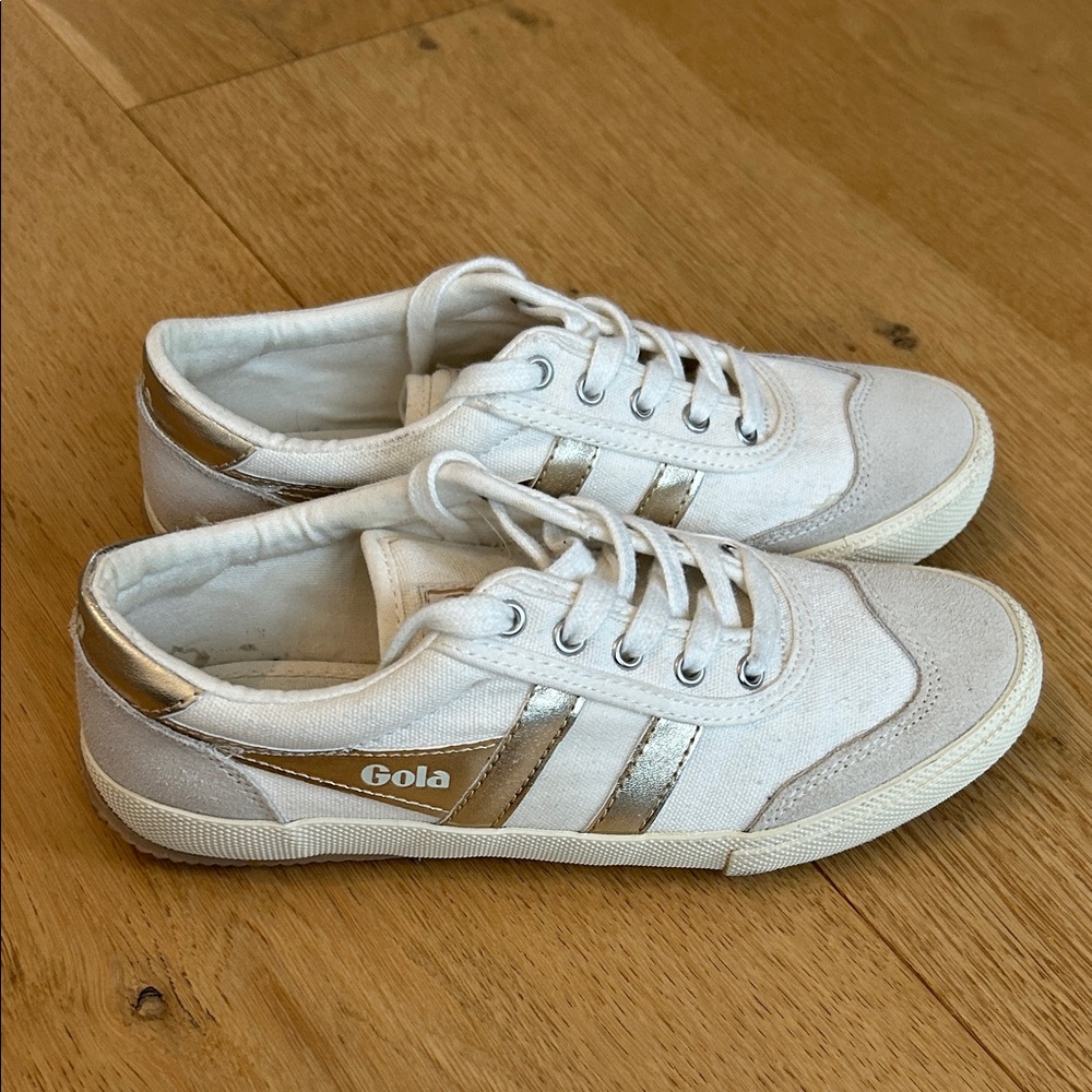 Gola White and Gold Sneakers